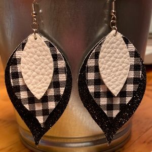Faux Leather Drop Earrings